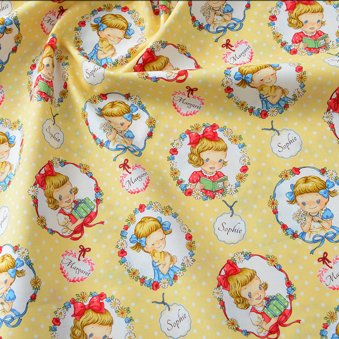 Fabric Printing And Dyeing Cartoon Cotton Floral Print Garland Yellow - Shop at LoveMi