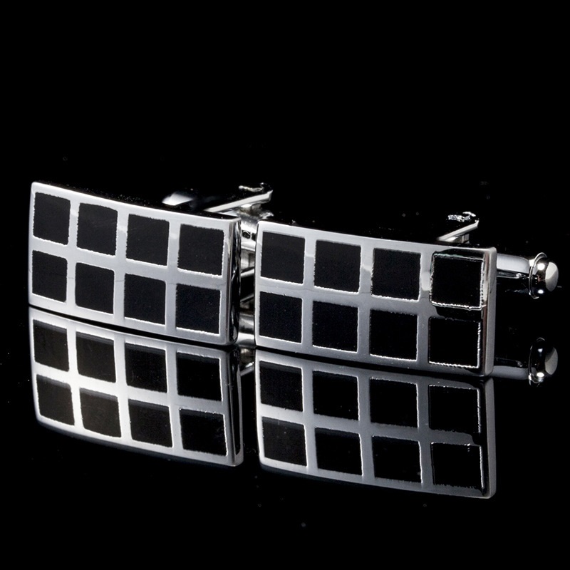 Square Men's Cufflinks Spot Simple French Cuff Buttons — foto 3