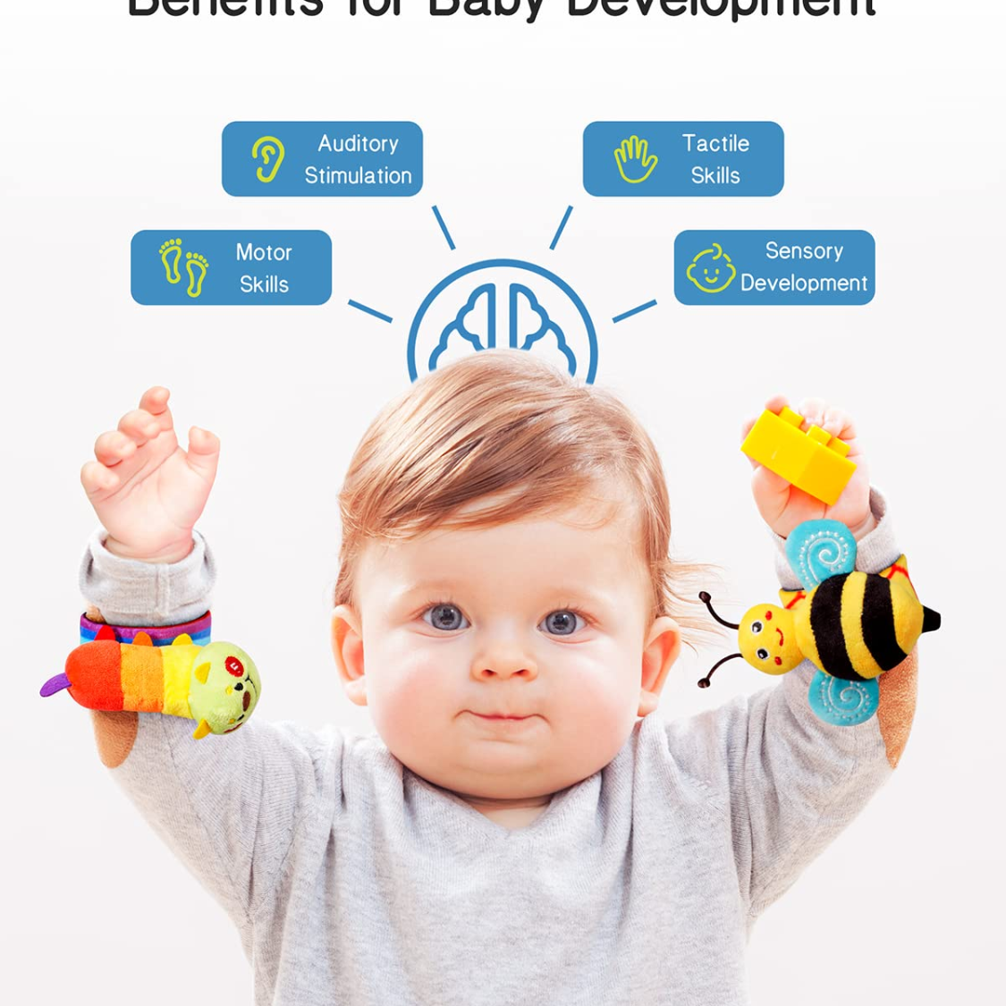 Baby Wrist Rattle Socks And Foot Finder Set Perfect Baby Toys For 0-12 Months Newborn Boys And Girls As Shower Gifts Garden Bug Series 5
