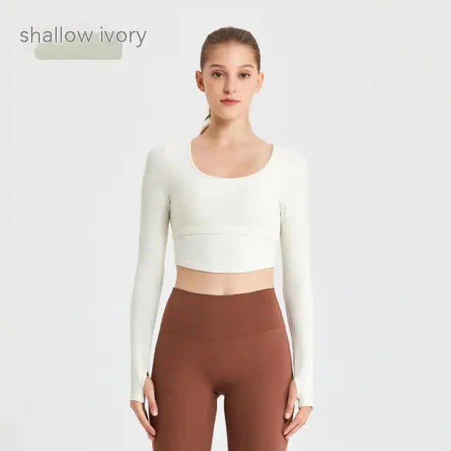 Tight Top T shirt Sports Running Light Ivory - Shop at LoveMi