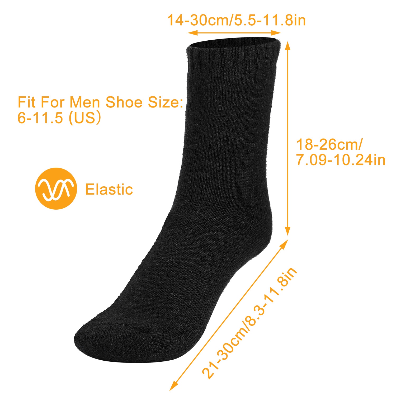 3 Color Options -- 3 Pairs Men Warm Wool Socks Soft Cozy Winter Thermal Socks For Men Thick Heat-Trapping Moisture Wicking Socks Indoor Outdoor — foto 10