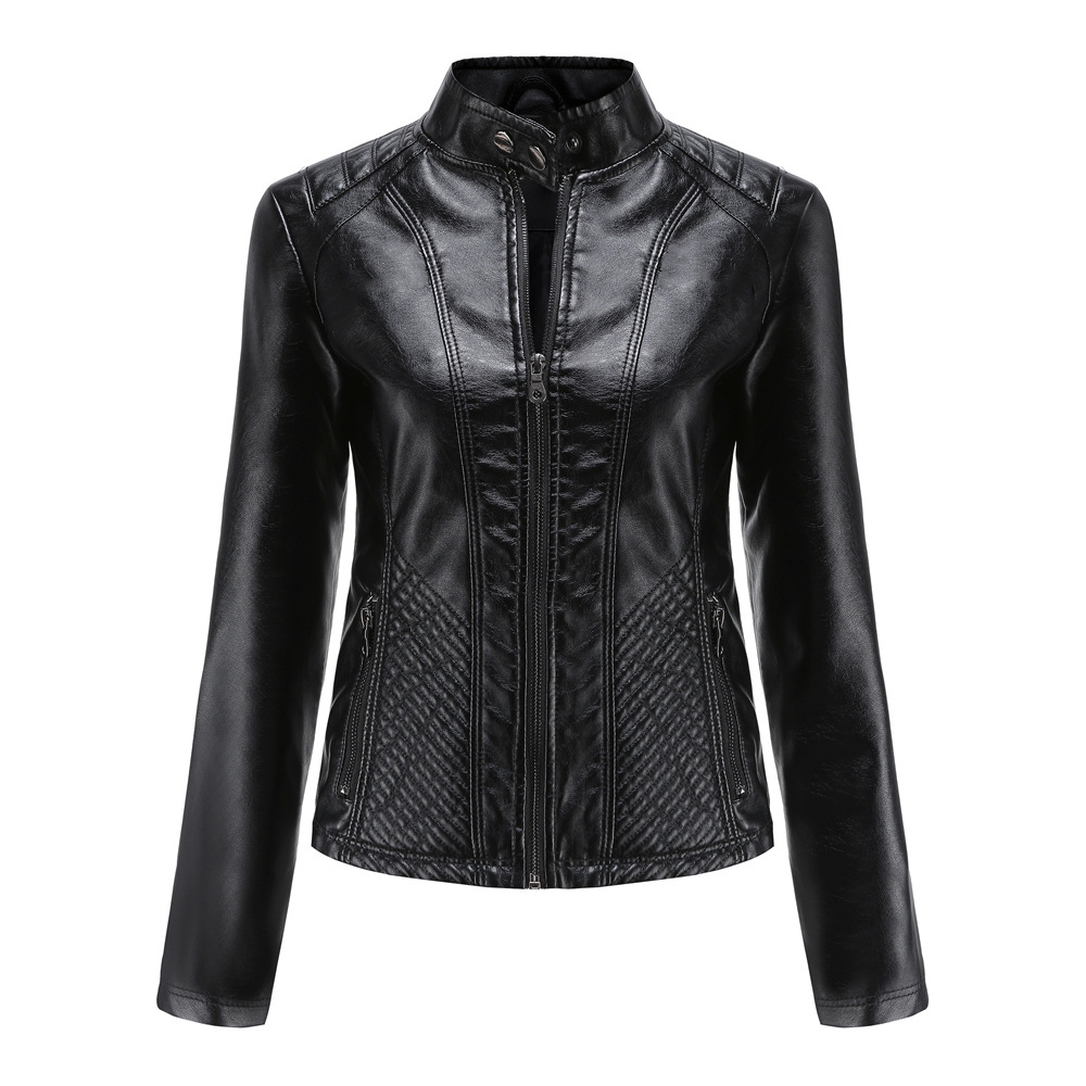 Autumn And Winter Casual Leather  Coat Long-sleeved Motorcycle Jacket