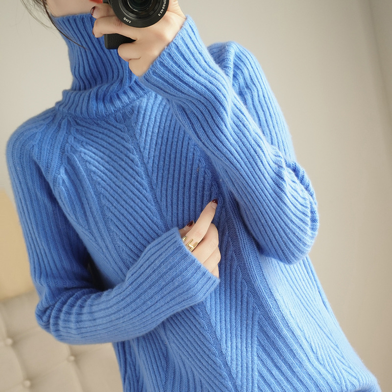 Turtleneck Wool Sweater Women's Pullover Long-sleeved Knitted Sweater