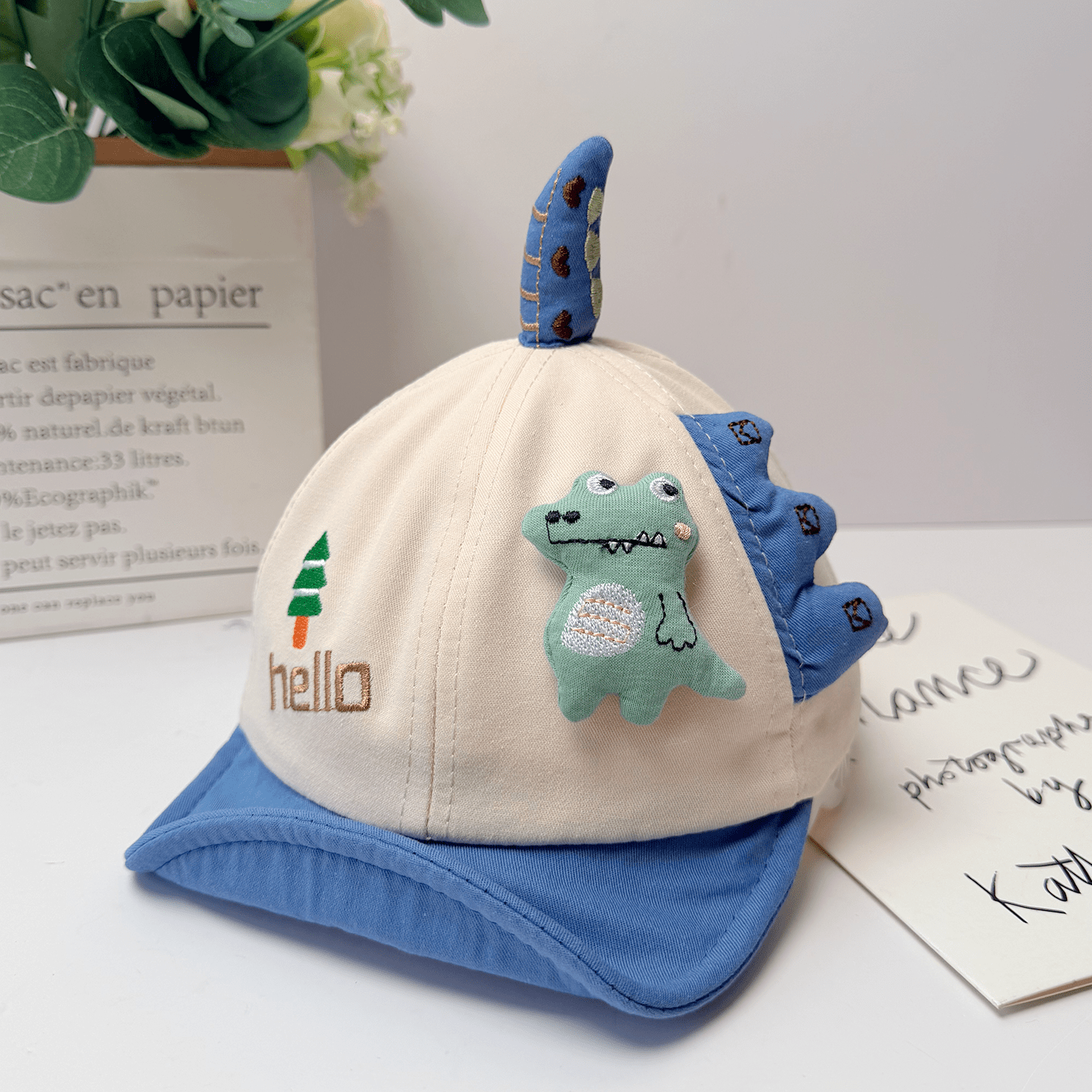Three Dimensional Cartoon Baby Dinosaur Soft Cap With Brim And Earflaps Summer Autumn Lightweight Style Fashionable 2