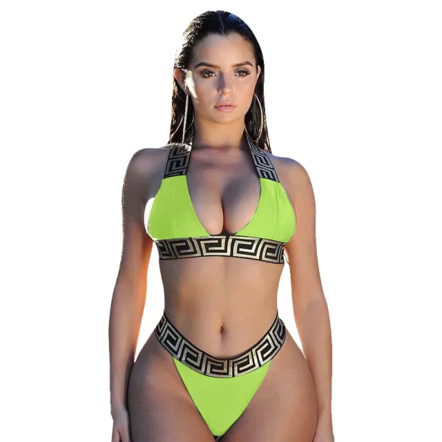 Printed Bikini Two Piece One Piece Green - Shop at LoveMi