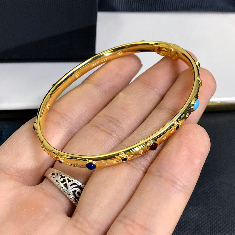 Simple Niche Light Luxury Design Exquisite Color Stone Bracelet