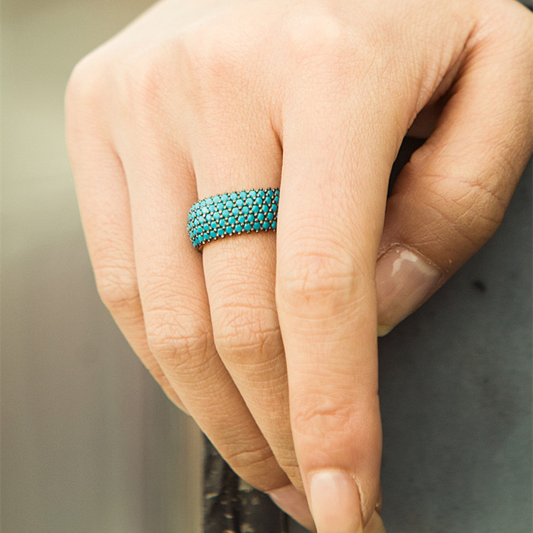 Title 3, Turkish Turquoise Colored Gemstone Ring For Women