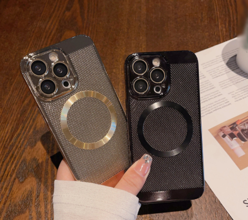 Electroplating Mesh Heat Dissipation Phone Case - Image 3