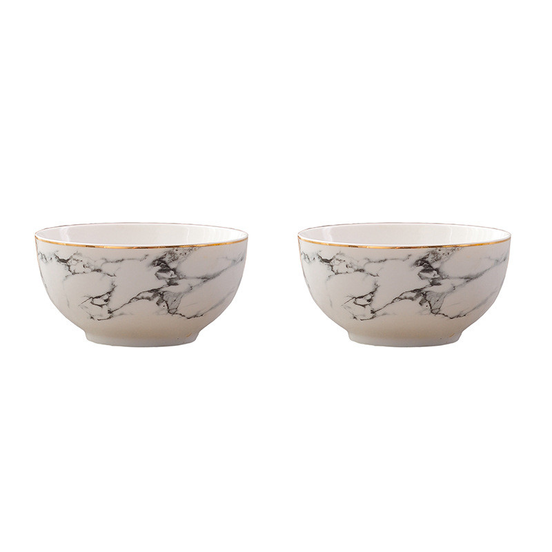 Title 2, Gold rim marbled bowl set