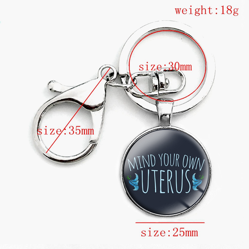 USA Abort The Court Glass Keychain With Clasp