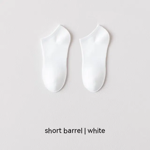 Men's And Women's Fashionable Breathable Solid Color Socks White Short - Shop at LoveMi