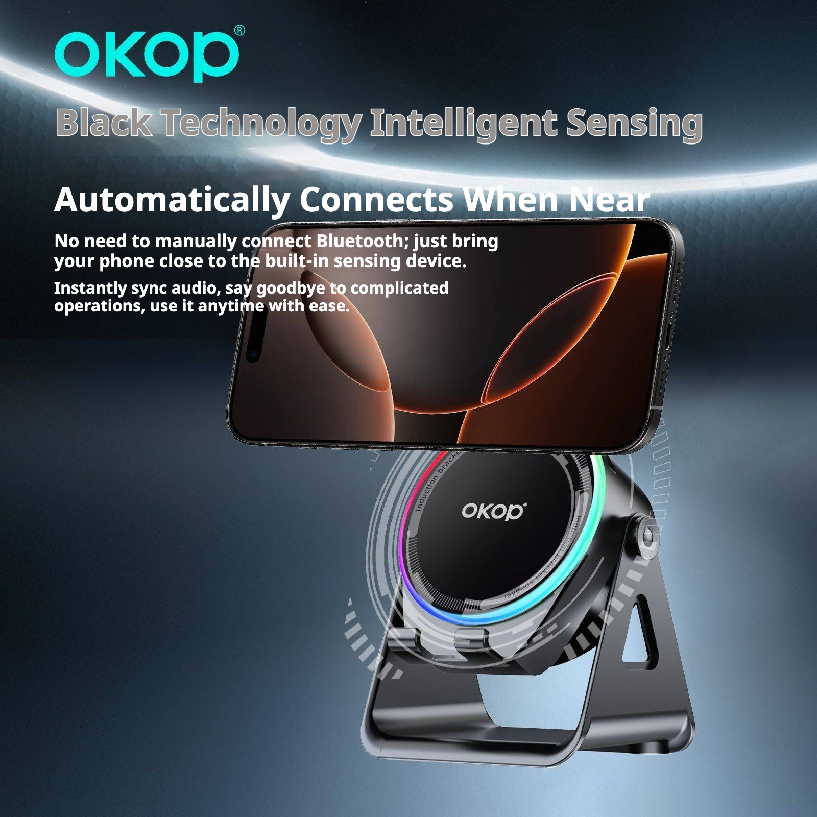 KP-846 Best-selling Wireless Speaker With Phone Stand Sensor High-Capacity Battery RGB Lighting Instant Connection Factory Stock Available 2