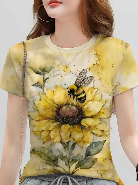 3D Printed Cartoon Tshirt for Women