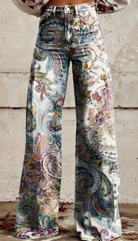 3D Digital Printed Women's Imitation Jeans