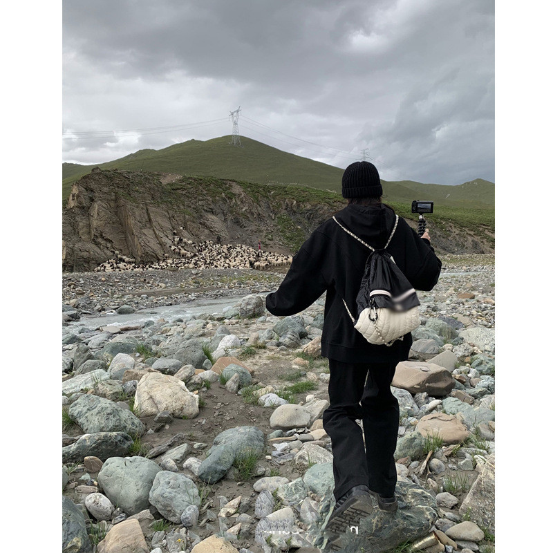 American Street Style Printed Hooded Loose Sweatshirt