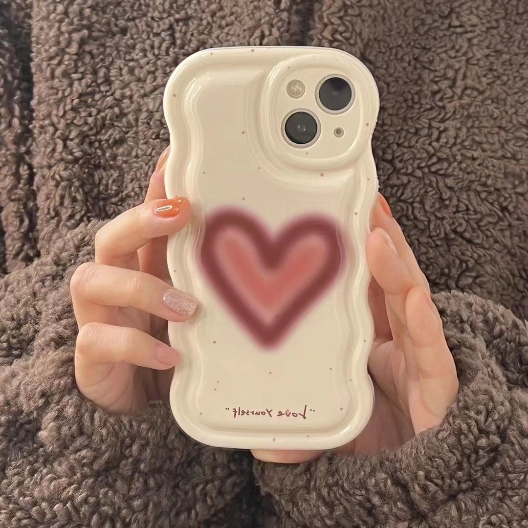 Wine Red Love Wave Mobile Phone Case