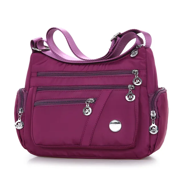 Women Shoulder Bag Multi pocket Design Waterproof Casual High Capacity Crossbody Bag Purple - Shop at LoveMi