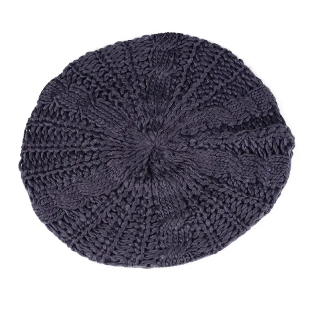 Women's Autumn And Winter Big Buds Twist Ball Knitted Hat Dark Grey - Shop at LoveMi