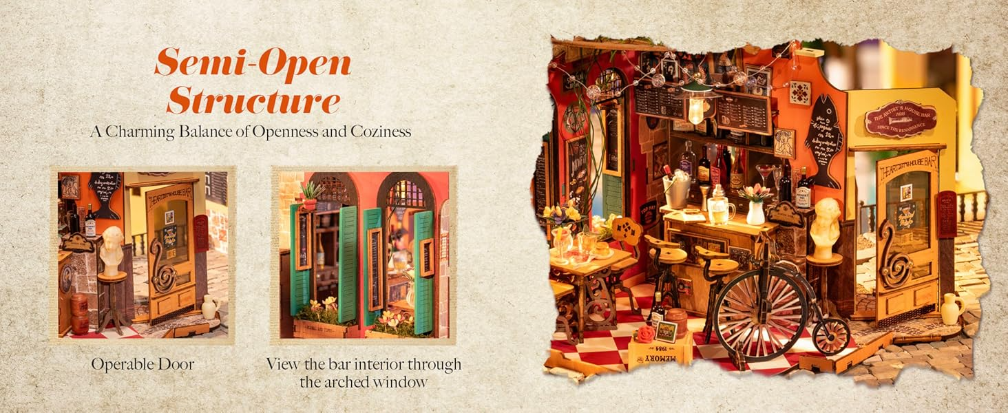Title 6, Rolife DIY Mini Bar Poppenhuis Kit 3D Puzzel Ch...