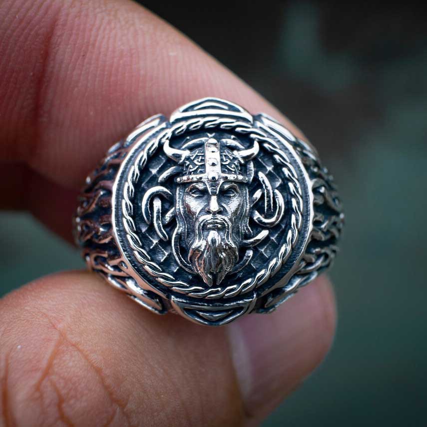 New Vintage Thai Silver Viking Ring Nordic