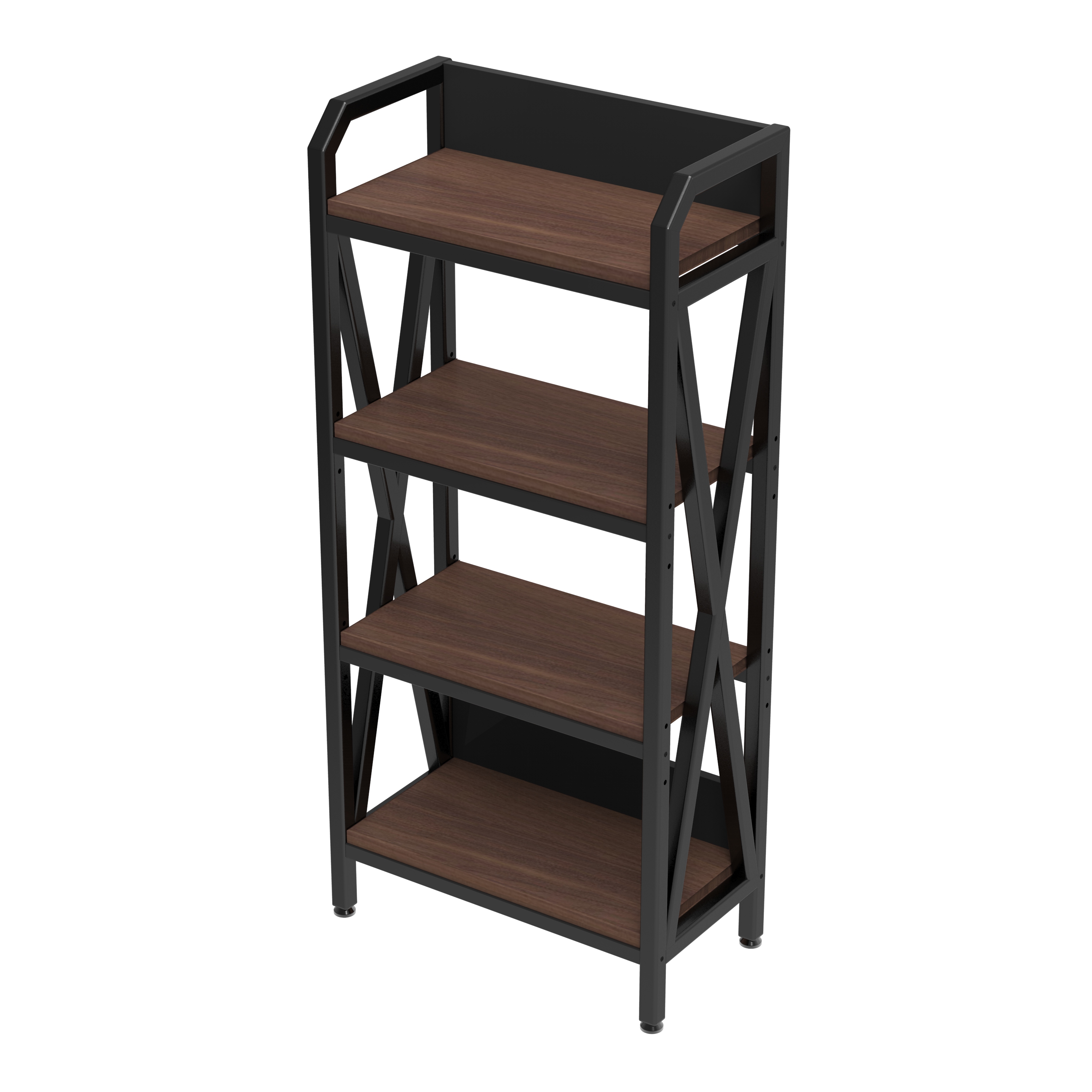 56.30'' Bakers Rack 4-Level Storage Shelves Mental And Wooden Kitchen Shelves, Kitchen Organizers And Storage, For Garage, Pantry, Bathroom ,25.60'' Length
