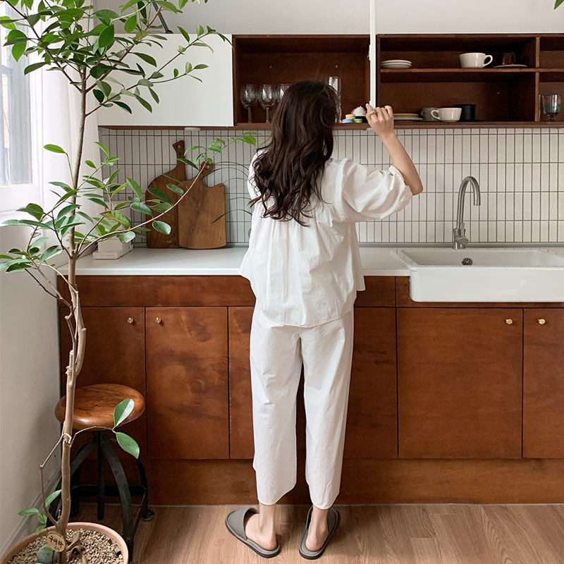 Japanese Leisure Pajamas Two-piece Suit Pure Cotton Loose Homewear Suit