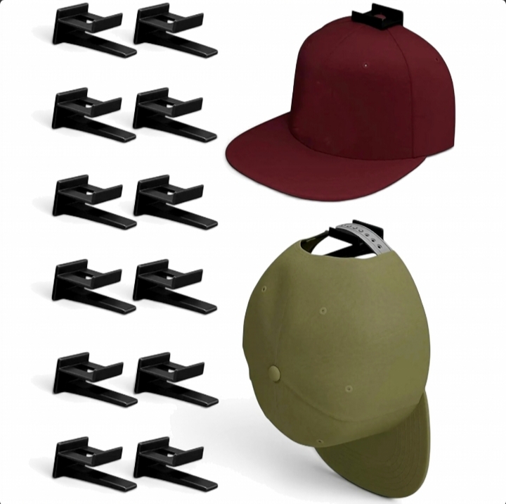 Baseball Cap Hat Rack Wall Door Hanger Holder Storage Organize 12 Hooks Adhesive thumbnail 4