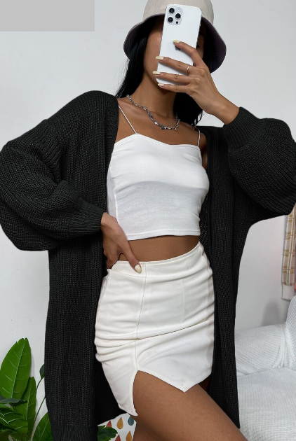 Relaxiva Drop Shoulder Open Front Ribbed Knit Duster Cardigan,Long Sleeve Tops