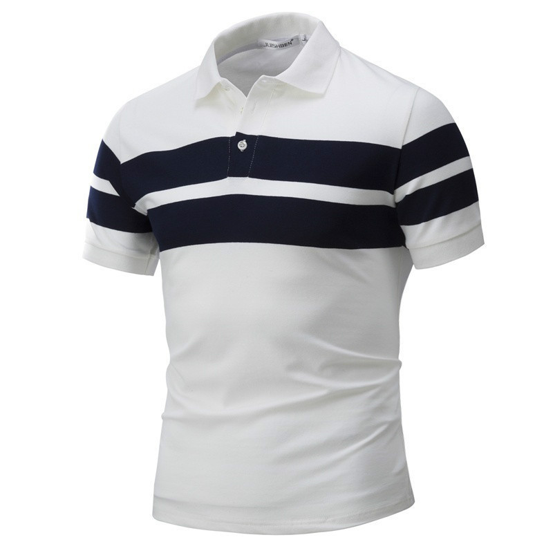 Title 2, Camiseta Polo Masculina Slim-fit Listrada Manga...