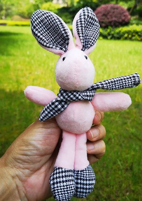 Plaid Rabbit Pink