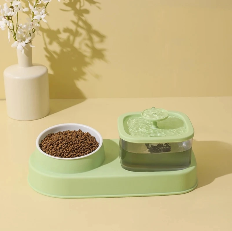 Cat Water Dispenser And Feeding Bowl 2-in-1, Dry And Wet Separation Automatic Wa - Picture 7 of 7