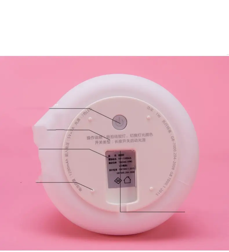 Three Color LED Silicone Night Light For Eye Protection In Bedroom
