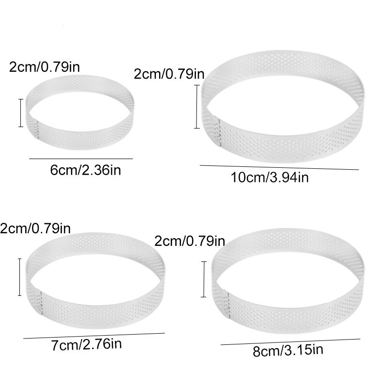 Title 6, 304 stainless steel perforated French ring tart...