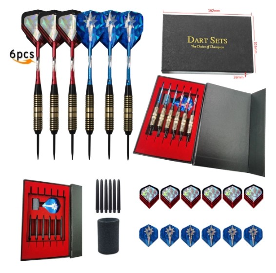 6 PCS 24g Tungsten Darts Tip Set Steel Shaft 12 Flights With Case — image 7