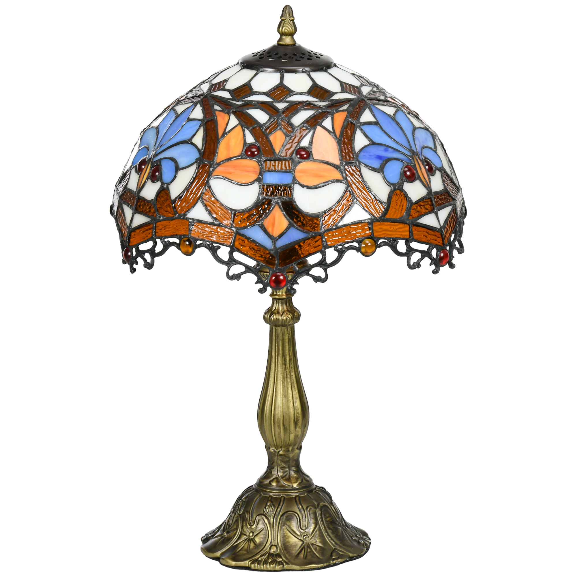 Colored Glass Desk Lamp, Handmade Retro Bedside Suitable For Bedrooms, Living — image 7