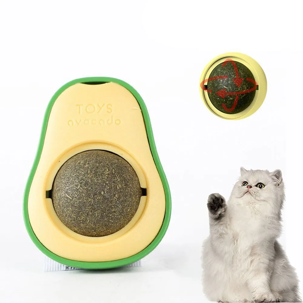 Cute Avocado Catnip Toys Cat Teeth Cleaning Toy Cat Supplies Catnip Mini Cat Treat Toys Interactive Pet Toys Pet Products Pet Avocado Ball Cute Funny Mint Cleaning Teeth Toy For Cat Supplies – image 3