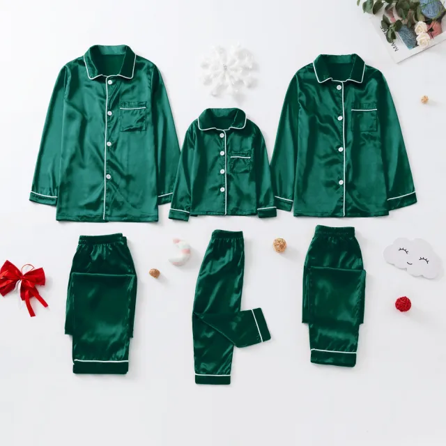 Long sleeved Pajamas Ice Silk Home Wear Green - Shop at LoveMi