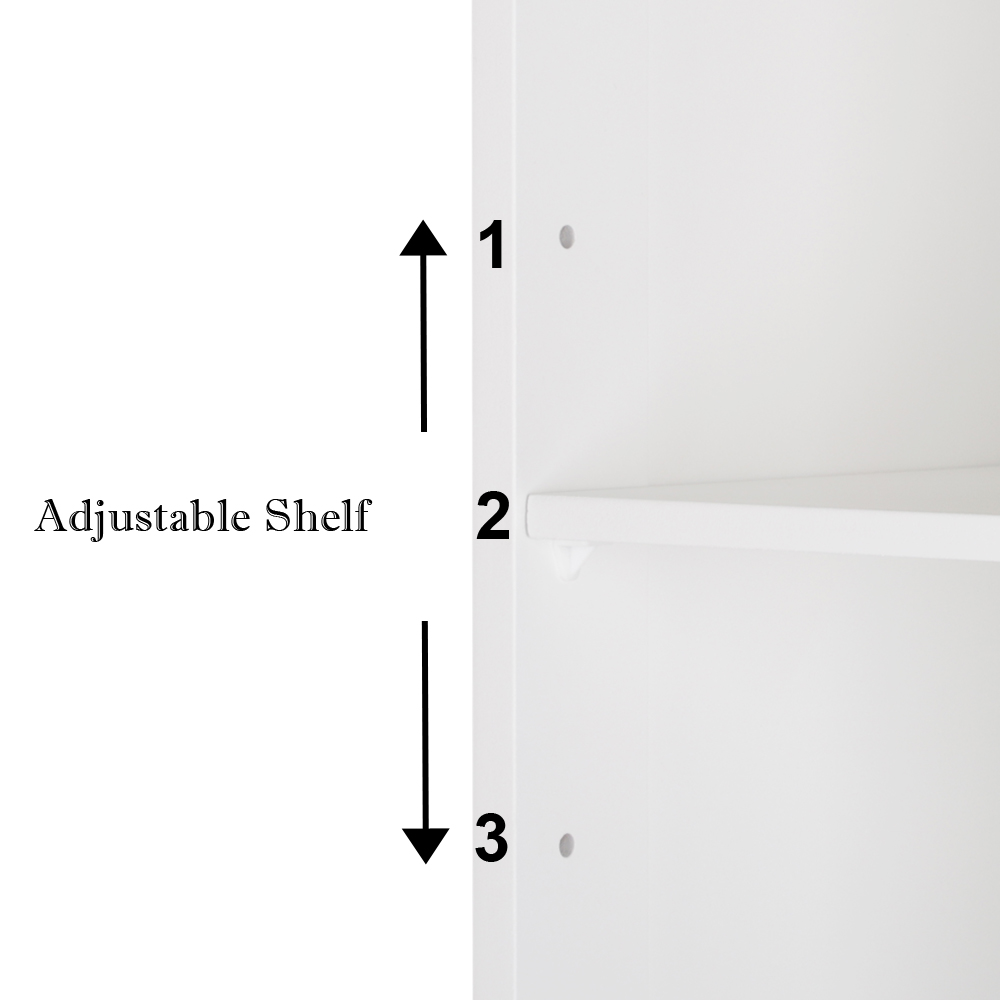 Single Door Mirror Indoor Bathroom Wall Mounted Cabinet Shelf White 11