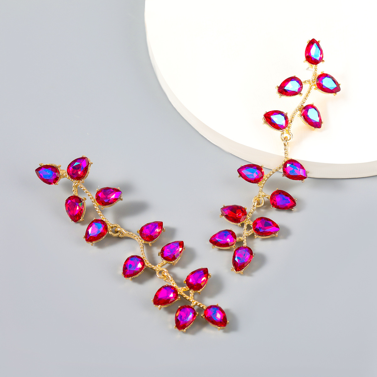 Long Leaf Flower Earrings Trendy Women European And American Earrings