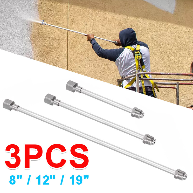 3 Pcs Airless Paint Sprayer Extension Rod 8 12 19 Extension Spray Gun Paint 9