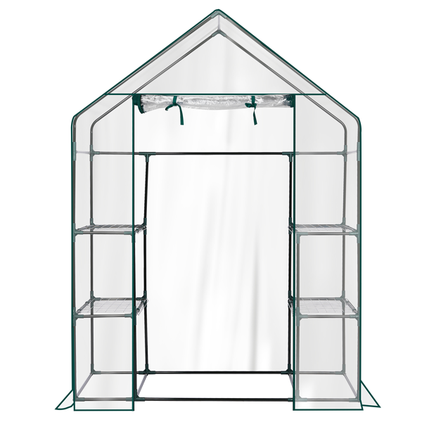 Mini Walk-in Greenhouse With PVC Cover, 4-Shelf Indoor Outdoor Plant Gardening Green House For Garden Backyard, 56inch X 29inch X 77inch, Transparent — foto 4