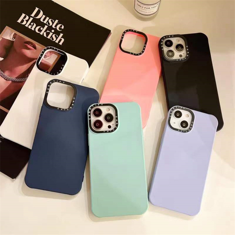 Macaron Solid Color Mobile Phone Case Liquid Skin Feel - Image 2