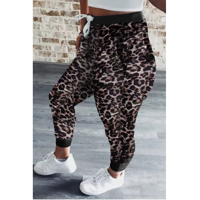 Tie Dye Printed Sports Casual Pants Leopard Print - Shop at LoveMi