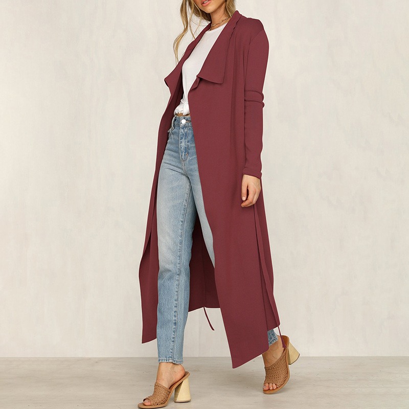 Trendy Coat Windbreaker Women's Lace Lapel Women's Clothing Coffee - Shop at LoveMi