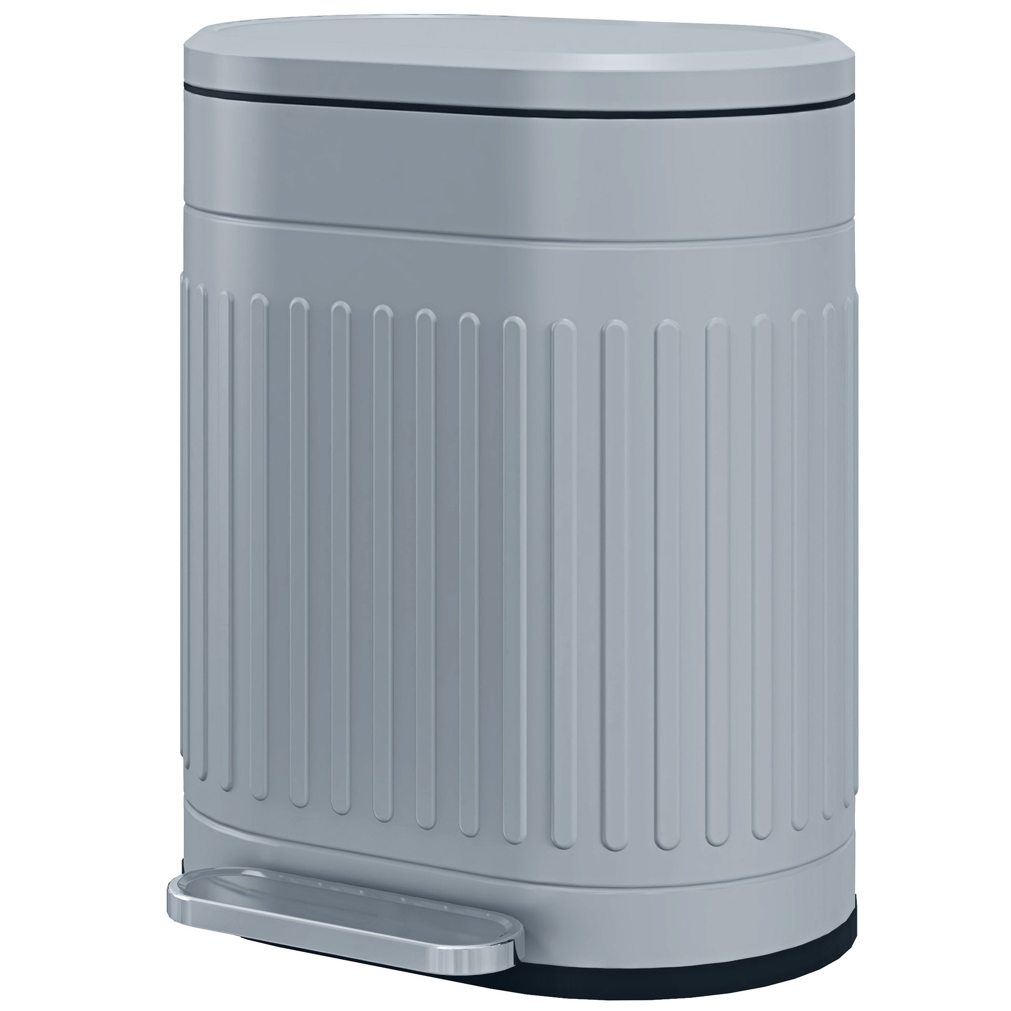 20 Liter Metal Kitchen Trash Can With Gradual Lowering Lid - Gray — image 10