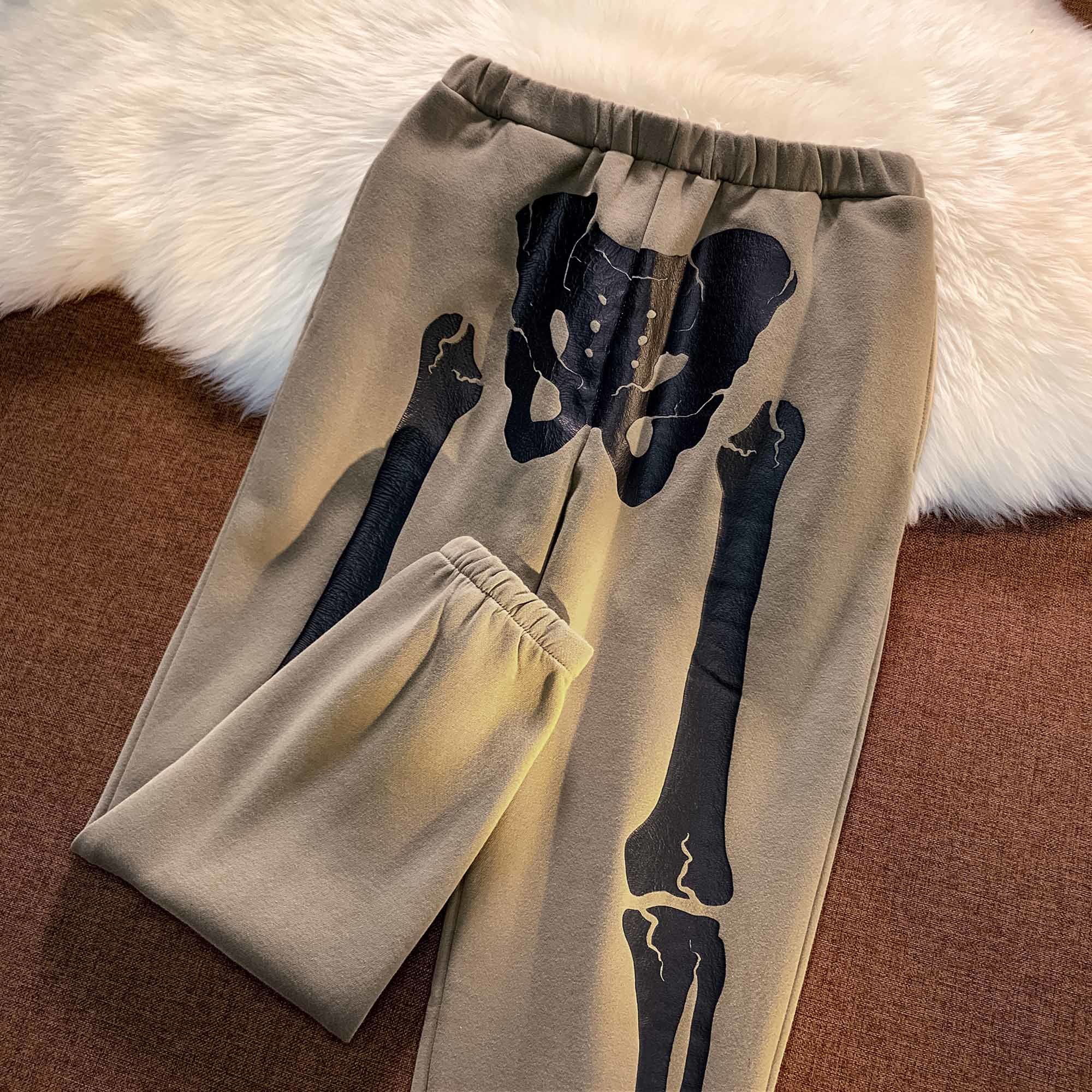 American Retro Hiphop Fried Street Bone Sports Pants