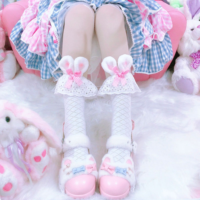 Title 3, Japanese cute pink Lolita medium short cotton s...