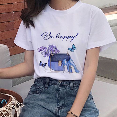 Title 12, Short-sleeved Casual Printed Bottoming Shirt