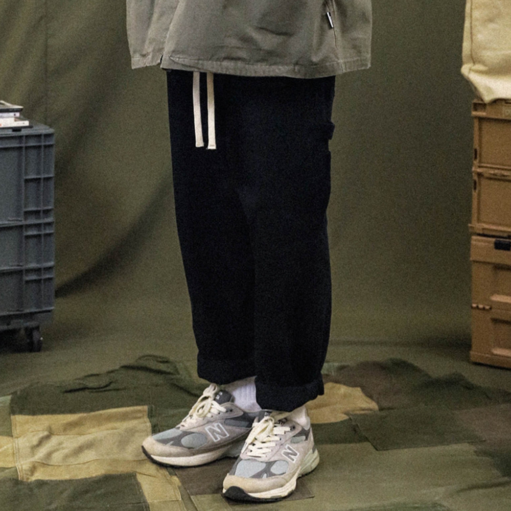 Men's Contrast Panel Loose Straight Wide Leg Pants