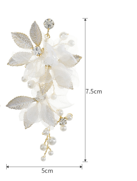 Title 1, Handmade Floral Faux Pearl Alloy Rhinestone Ear...